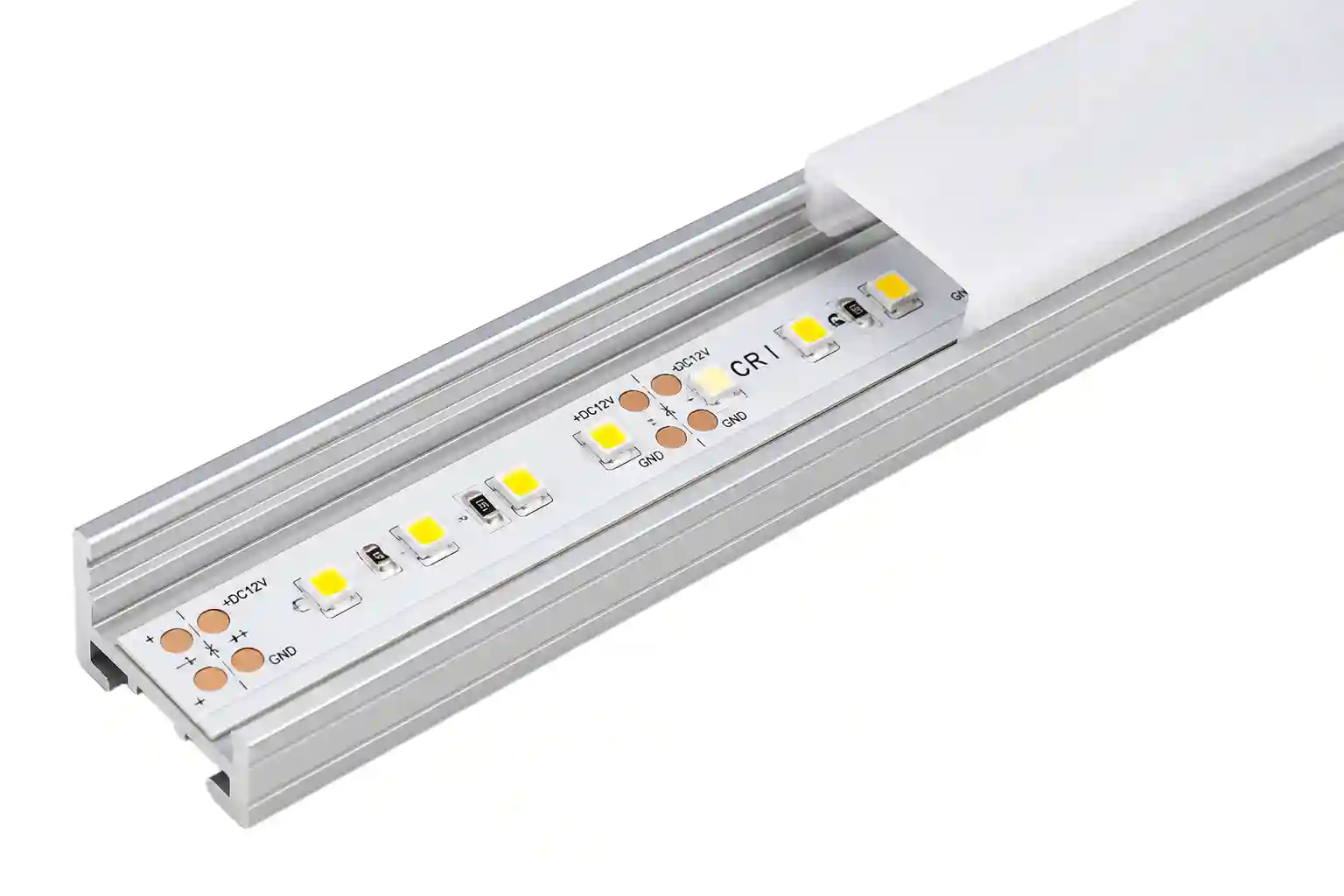 LED pásek vysoké CRI v hliníkovém profilu — IP20, CE, RoHS, životnost 50 000h, záruka 36 měsíců